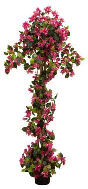 Nearly Natural 6-ft UV Resistant Artificial Spiral Bougainvillea Tree