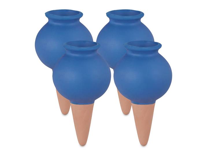 Tonspitzen Bewässerung 4er-Set blau Dunkelblau-Hellbraun