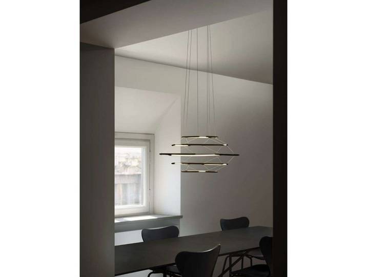 Drop 5 Pendelleuchte Satin Silver - Nemo Lighting - Esszimmer - Kunststoff - Ring