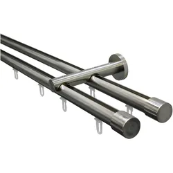 Gardinia, Vorhang Zubehör, Gardinenstangen Set Isa 2-Lauf mit Innenlauf II Ø 20 mm