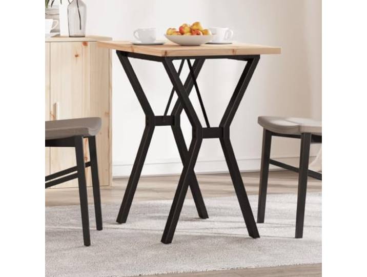 HEFZGDB Esstisch Y-Gestell 80x50x75,5 cm Massivholz Kiefer & Stahl mit robuster Tischplatte für stabile Nutzung und langlebiges Design