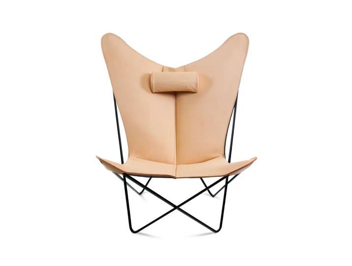 OX Denmarq KS Chair Fledermaussessel Leder nature, Schwarzes Gestell