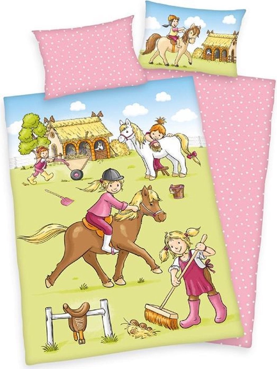 Herding Flanel Dekbedovertrek Ponyfarm voor Kinderen 40x60 cm