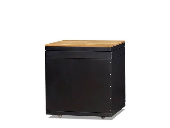 JVmoebel Outdoor-Küchenmodul Außenküchenmodul Schwarz aus Holz und Edelstahl für Garten (1-St) Made in Europe