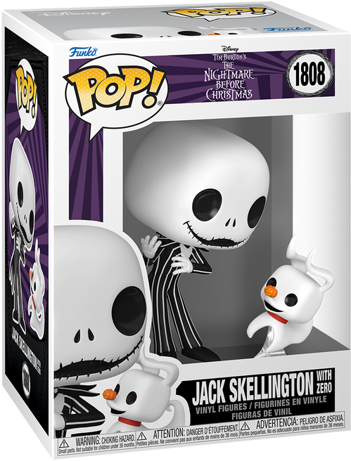 Funko Pop! & Buddy The Nightmare Before Christmas Jack Skellington with Zero Vinyl Figures #1808