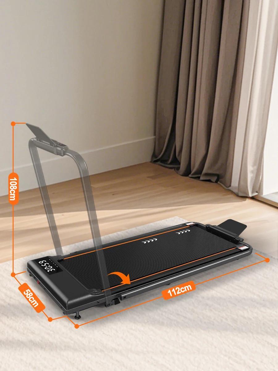 Untertisch Walking Pad - Laufband TW2 - 2,5 PS leiser Motor - 120 kg Traglast - 7 % Steigung verstellbar - Klappbar - Display für Heimtraining