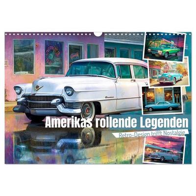 Amerikas rollende Legenden – Retro-Design trifft Nostalgie (Wandkalender 2027 DIN A3 quer), CALVENDO Monatskalender
