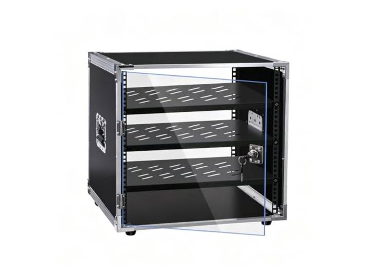 Audio Rack, Rack-Mount Stereo-Ständer mit Stauraumschrank-Design Verstellbare ablagen, kabelmanagement, vibrationsisolierendes design, für heimkino und audiobereiche