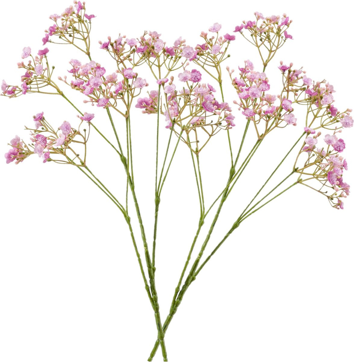 2 stuks Kunstbloemen Gipskruid Gypsophila takken fuchsia roze, Hoogte: 68 cm