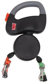 Inspired Finds Dual Retractable Dog Leash Automatic Winding Double Pet Walking Traction Rope (9.84ft) black