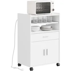 MIKROWELLENSCHRANK mit 4-in-1-Ladestation 61,5×40×92 cm