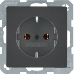 BERKER Steckdose 1-fach schwarz matt Unterputz Euro-Steck MAN0204223 IP20