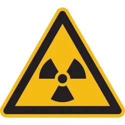 König Werbeanlagen Warnschild, Warnung vor radioaktiven Stoffen oder ionisierender Strahlung W003 - ASR A1.3 (ISO 7010) - 200x0.45 mm Aluminium geprägt