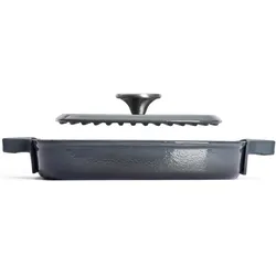 Woll Grillpfanne Iron mit Steakpresse Carbon Grey, Pfanne + Kochtopf, Grau