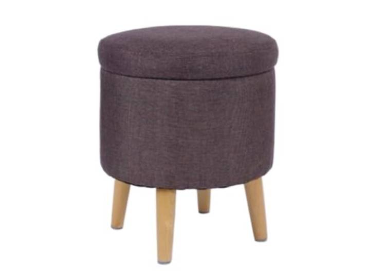 DANNMPX Sitzhocker Wohnzimmer Fußhocker Mit Abnehmbarer, Gepolsterter Sitzfläche Verstecktem Platz Und Holzbeinen Zusätzliche Sitzplätze(Brown)