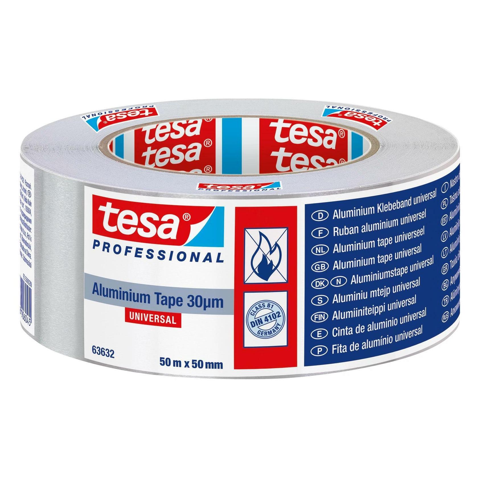tesa Alu Tape Univ. m. Liner 50m:50mm (50 mm) (63632-00002-00) Mindestbestellmenge: 6 Stück