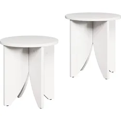 vidaXL Couchtisch 2 pcs Weiß
