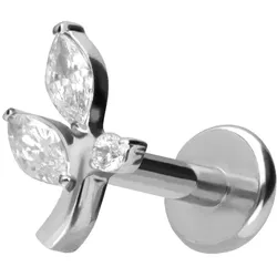 Titan Labret mit Innengewinde KRISTALLZWEIG