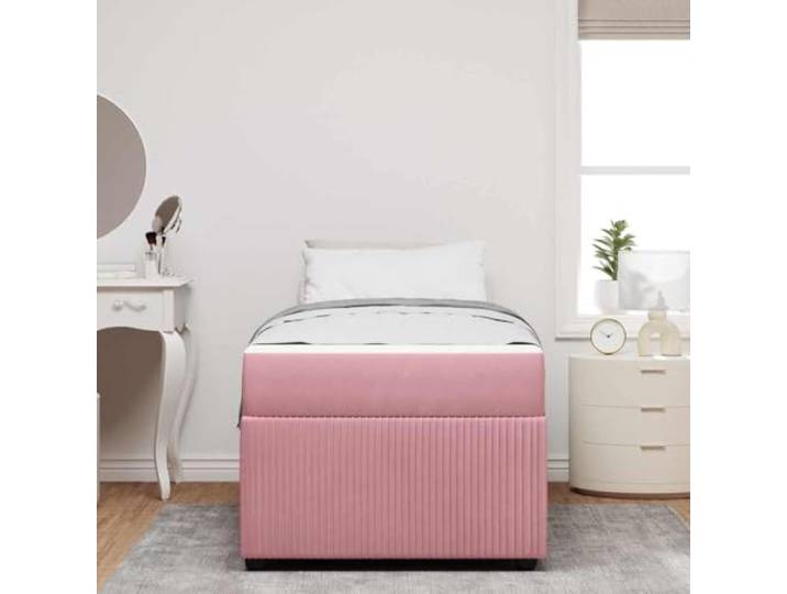 KTHLBRH Doppelbett Rosa 100 x 200 cm mit Rahmen Technischer Holzrahmen, Taschenfederkernmatratze, langlebige Unterstützung, moderner Stil