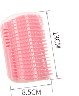 Inspire Essentials Corner Cat Brush And Self Grooming Scratcher pink