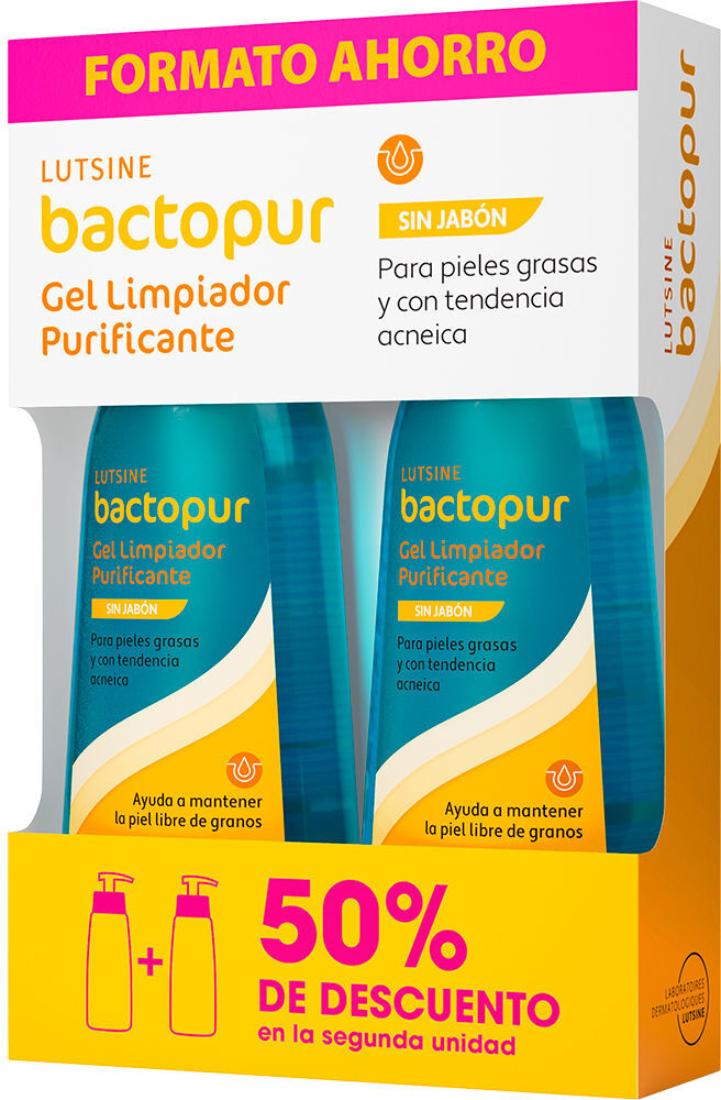 Lutsine Pacote de gel de limpeza purificante Bactopur 2 x 200 ml