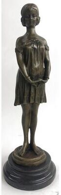 Bronzhaus Pretty Pure 100 Percent Solid Bronze Female Classical Portrait Sculpture Figurine Deal