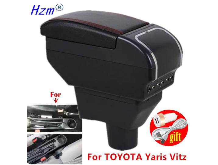 Pour TOYOTA Yaris, boîte d'accoudoir, pour TOYOTA Yaris Vitz, boîte de rangement centrale d'accoudoir de voiture, accessoires de voiture d'après-vente dédiés à l'intérieur.