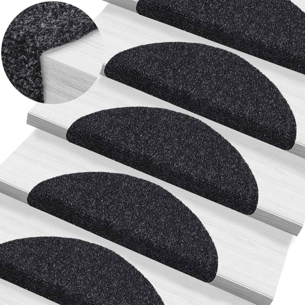 Zelfklevende antislip vloermatten voor trappen, 15 stuks, zwart