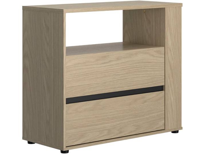 Kommode GAMI NAEL , beige (rookwood eiche nachbildung), B:94cm H:82cm T:40cm, Holzwerkstoff, Sideboards, Kommode, Kommode 2 Schubladen