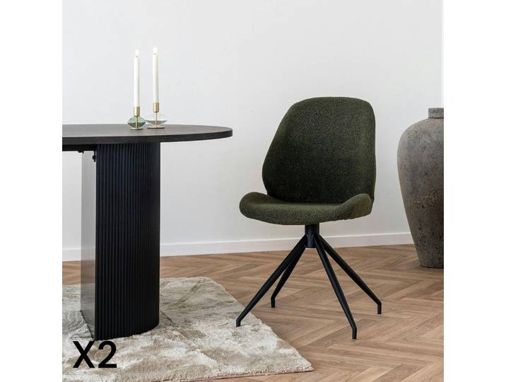 Chaise pivotante vintage (lot de 2) BERLIN - Vert