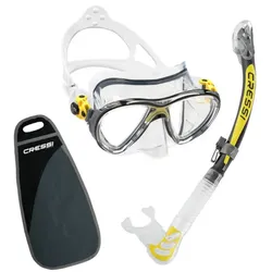 Cressi - Big Eyes Evolution & Alpha Ultra Dry - Kombi-Set - Farbe: Clear/Yellow