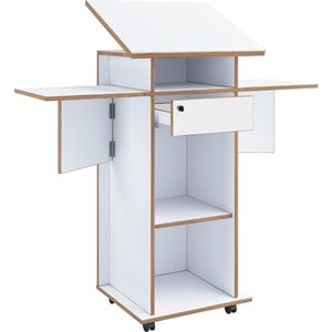 VCM Stehpult Meeta 920809, aus Holz, mit Rollen, weiß