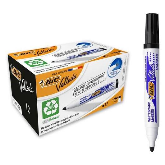 Bic Whiteboardmarker Velleda 1701 1-5 mm, schwarz, 12 Stück in einer Packung 701092 (12x) (1199170109)