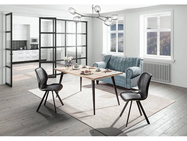 Küchensofa Picos 2-Sitzer 168 x 96 x 75cm Blau/Blaugrau