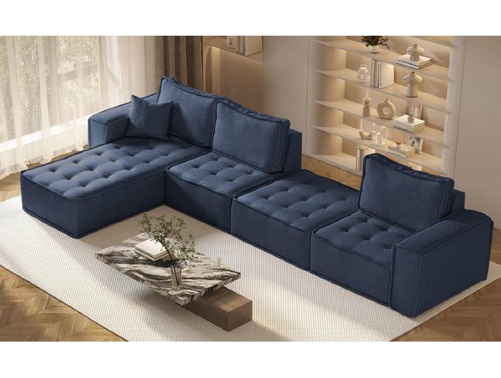 Kaiser Möbel Bohoo modulare Ecke XL Blau Links