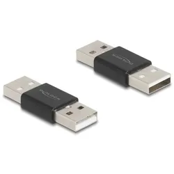 DELOCK Adapter Gender Changer USB 2.0 Typ-A St > St Metall