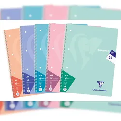 Clairefontaine 20x Collegeblock, 80 Blatt 90g liniert, Pastellfarben sortiert - 306256C