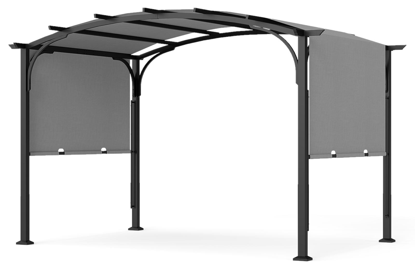 COSTWAY Pergola, 3 x 2,4 m Pavillon mit verstellbarem Schiebedach, Gartenpavillon Sonnenschutz, Stahlrahmen, Terrassendach, Terrassenüberdachung