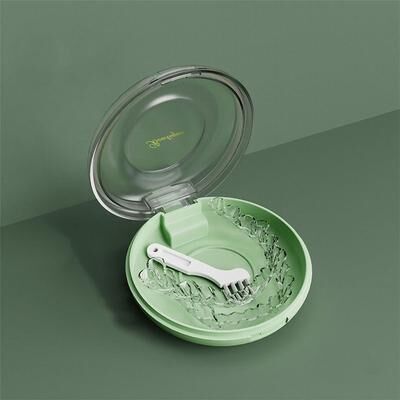 Inspired Deals Portable Retainer Case & Denture Case Travel Orthodontic Storage Box green
