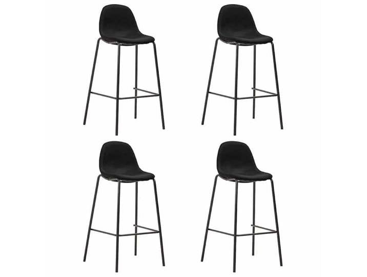 Neuf& 751 Siège Haut Economique - Chaises de bar - Set de 4 - pour 4 personnes - noir tissu - maximale par siège : 110 kg