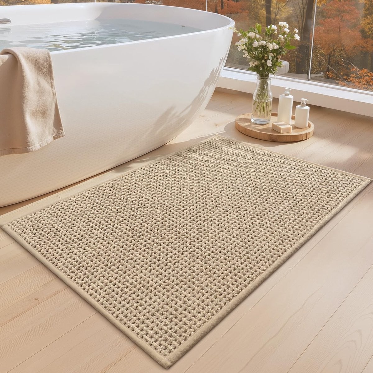 Merkloze ultra zachte badmat met antislip en wasbaar ontwerp voor volwassenen