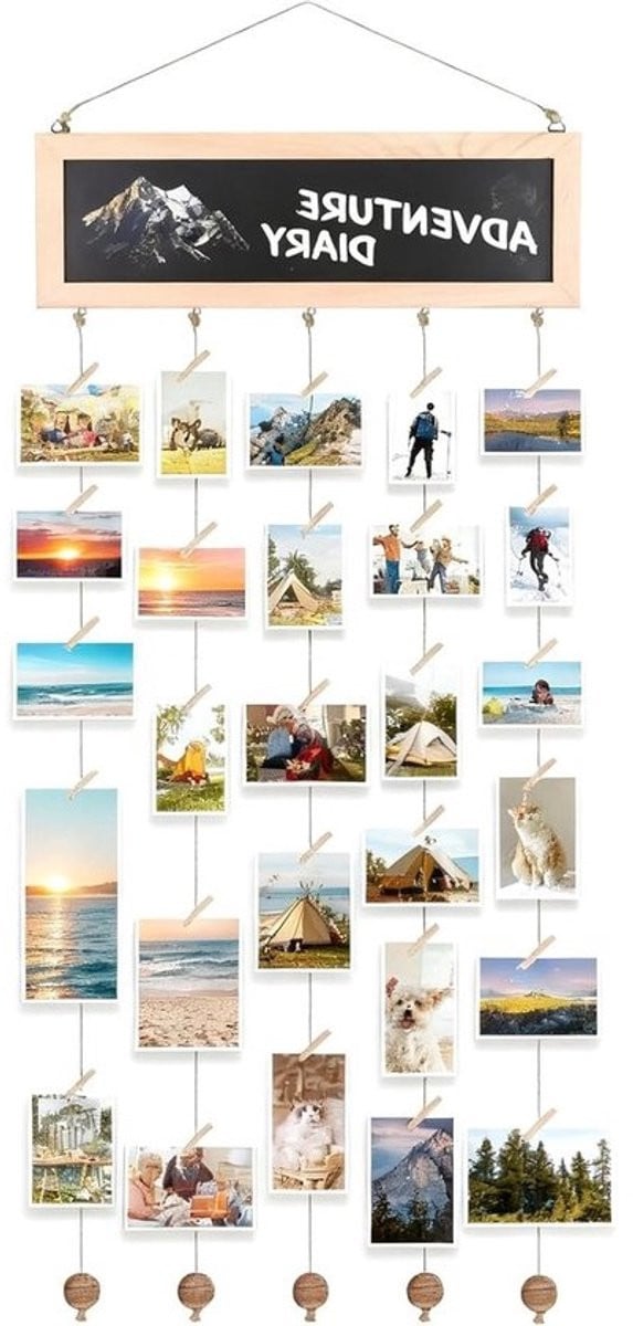 DIY-fotogordijn met 30 houten clips en touw voor volwassenen