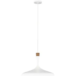 Elstead Lighting Darwin 1-flammige Pendelleuchte E27 Mattweiß mit Holz