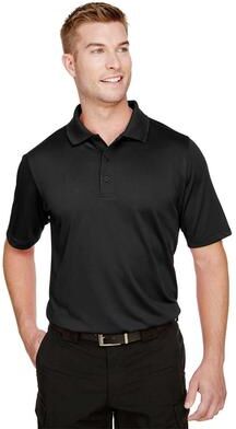 Harriton M348T Men's Tall Advantage Snag Protection Plus IL Polo Shirt in Black size XL/Tall   Polyester