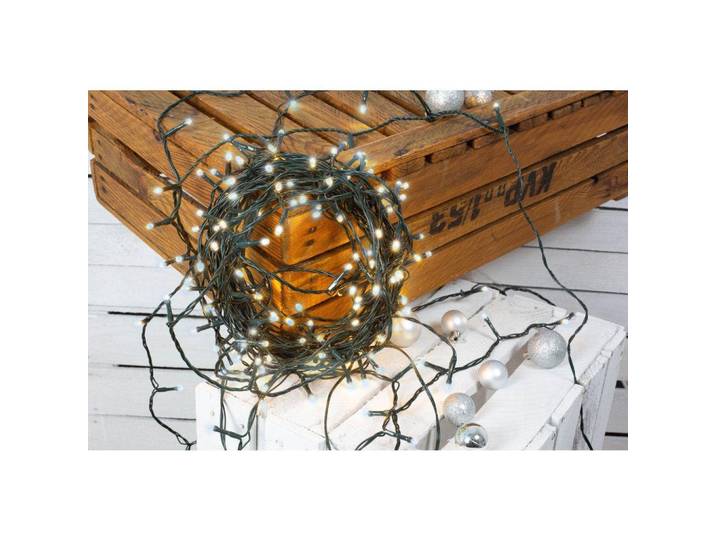 Laalu Led-Lichterkette 24 m, Kaltweiß, mit Timer, für Innen- und Außenbereich, Weiß, Kunststoff, Metall, Zylindrisch, LED integrated, 2400 cm, Lampen & Leuchten, Innenbeleuchtung, Dekoleuchten, Lichterketten