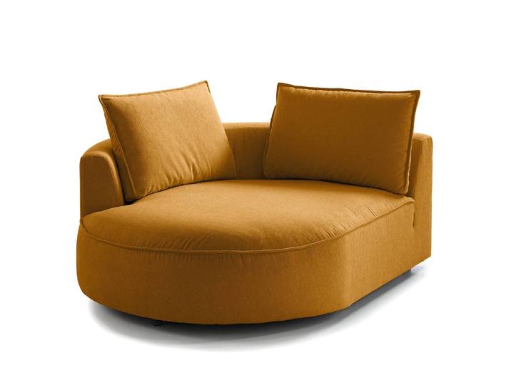Modulottomane Gelb/Ocker Webstoff Saia 126 x 154cm Ausrichtung links Modern