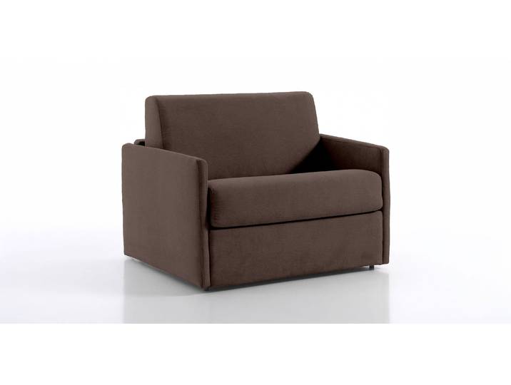 MONTPELLIER - Fauteuil convertible - Tweed, Chocolat