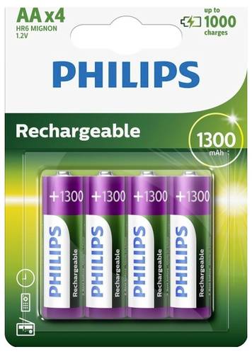 Philips HR6 Mignon (AA)-Akku NiMH 1300 mAh 1.2V 4St.