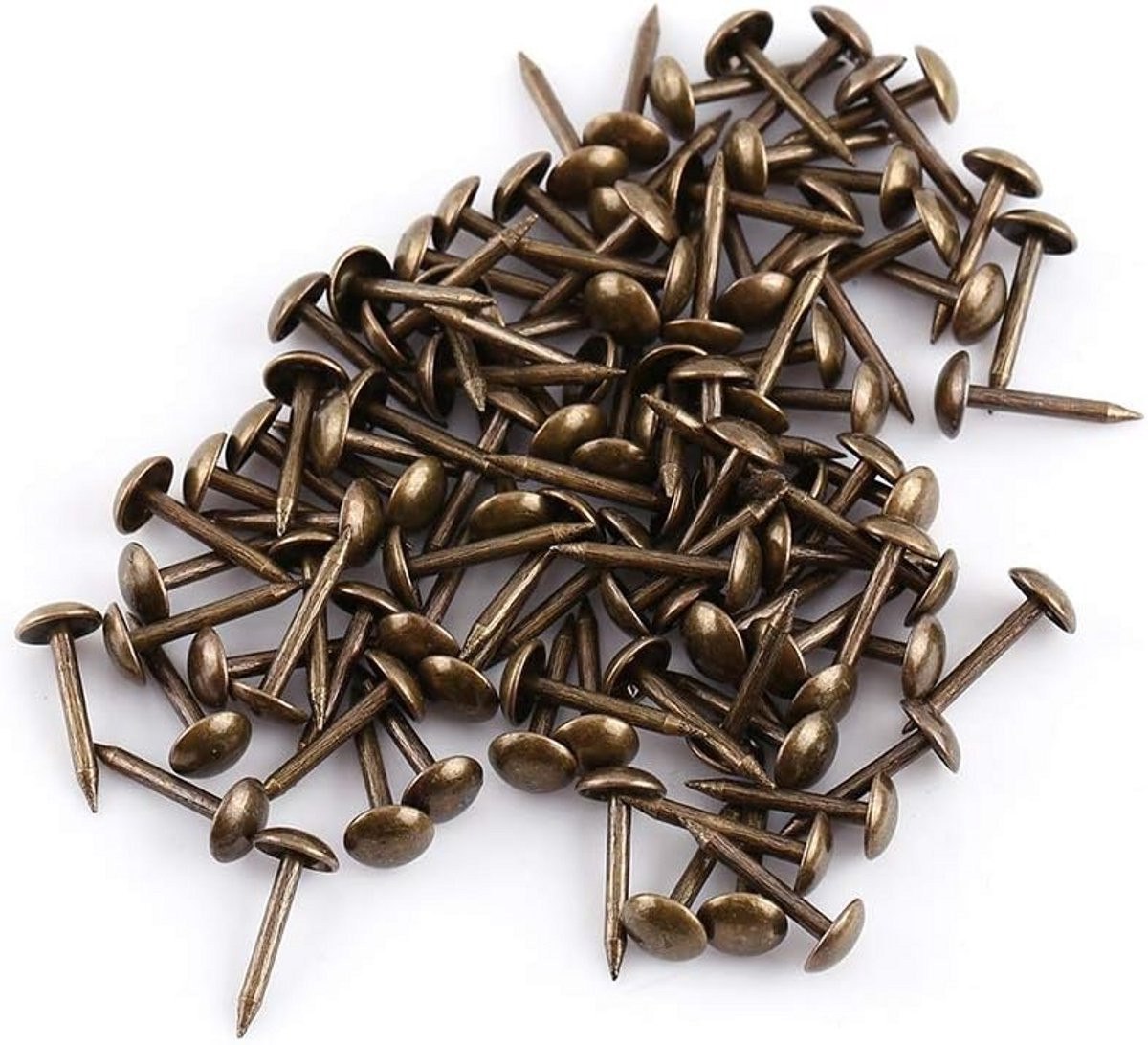 100x Decoratieve Meubelspijkers Brons - Bekledingsnagels voor Bank, Stoel & Deur - 6 x 14 mm