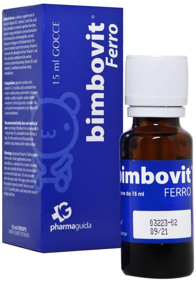 PHARMAGUIDA Srl Bimbovit Ferro Gocce 15ml - Integratore di Ferro per Neonati e Bambini